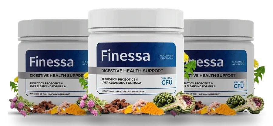 3 Finessa tubs, navy label with FINESSA in white